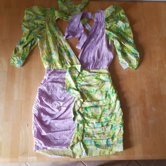 For Love and Lemons Dubois Mix Print Mini Dress - Picture 5 of 16